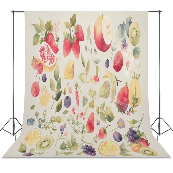 Various Fruits Spring Wall Backdrop Background Floral Backdrops 5x7FT