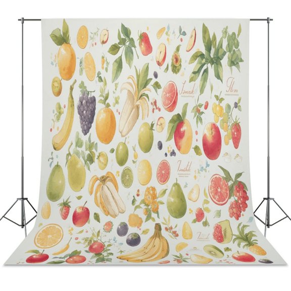 Various Fruits Spring Wall Backdrop Background Floral Backdrops 5x7FT