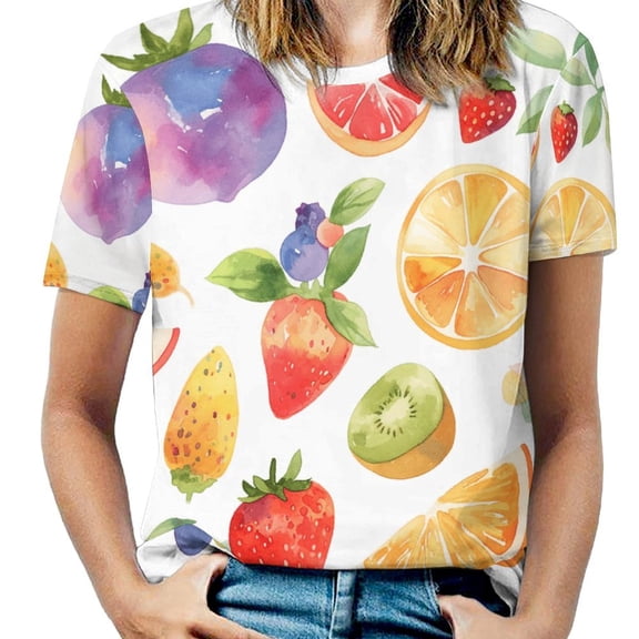 Various Fruits T Shirts Basic T-Shirt Short Sleeve Ladies Tee Shirt Summer Graphic Clothing