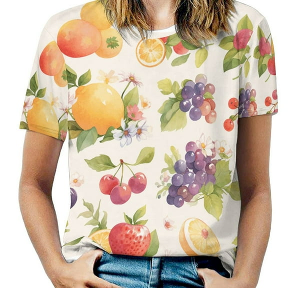 Various Fruits T Shirts Basic T-Shirt Short Sleeve Ladies Tee Shirt Summer Graphic Clothing