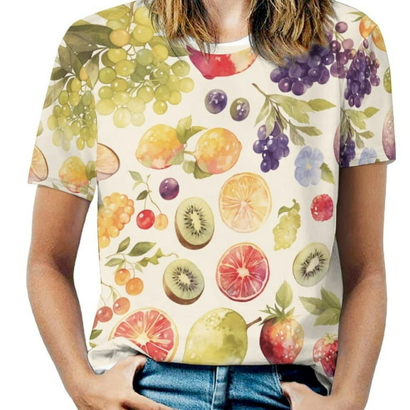 Various Fruits T Shirts Basic T-Shirt Short Sleeve Ladies Tee Shirt Summer Graphic Clothing