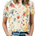 thumbnail image 1 of Various Fruits T Shirts Basic T-Shirt Short Sleeve Ladies Tee Shirt Summer Graphic Clothing, 1 of 6