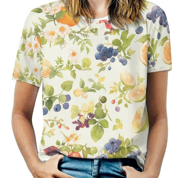 Various Fruits Women's Short Sleeve Tops Casual Blouses T Shirt