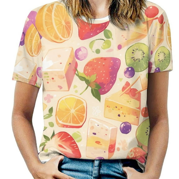 Various Fruits Women's Short Sleeve Tops Casual Blouses T Shirt