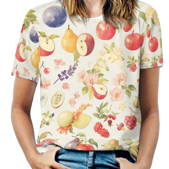Various Fruits Women's T-Shirt Short Sleeve T Shirts Tops Tee Ladies Loose T
