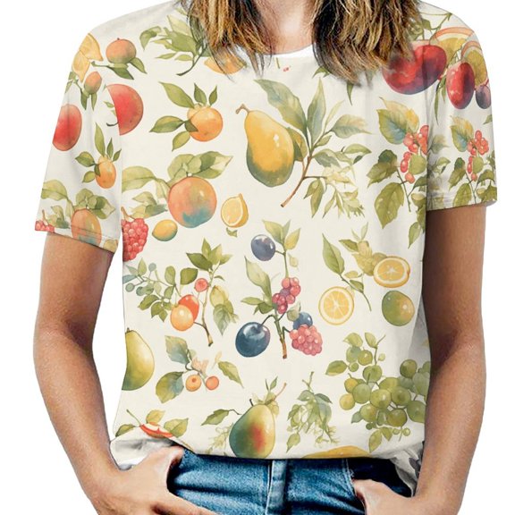Various Fruits Women's T-Shirt Short Sleeve T Shirts Tops Tee Ladies Loose T