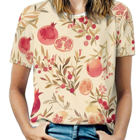 Various Fruits Women's T-Shirt Short Sleeve T Shirts Tops Tee Ladies Loose T