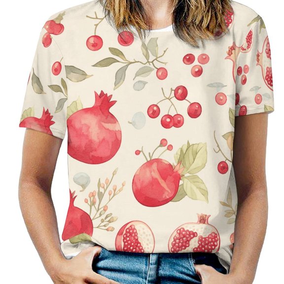 Various Fruits Women's T-Shirt Short Sleeve T Shirts Tops Tee Ladies Loose T