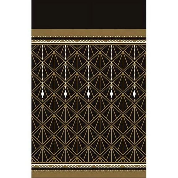 Various Glam Party Plastic Tablecloth, 7.75 in x 7.45 in, Multicolor Geometric