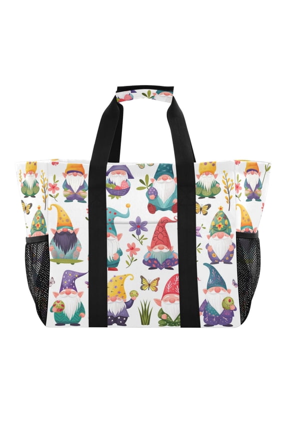 Various Gnome Reusable Grocery Bags with Handle Side Pocket Waterproof Shopping Portable Tote