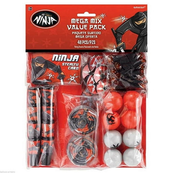 Various Happy Birthday 'Ninja' Favor Pack, 48 Pieces