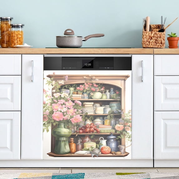 Various Kitchen Utensils Dishwasher Magnet Cover Reuseable Refrigerator Magnet Cover Decal Kitchen Fridge Microwave Stickers Hoilday Party Decor 23 x 26 inch