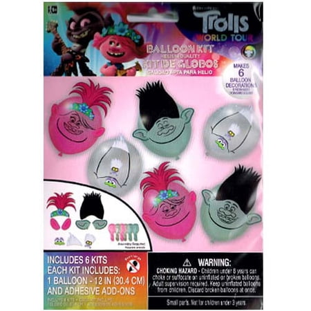 Various Latex Trolls World Tour Cartoon Decoration Balloon Kt, 6 Piece