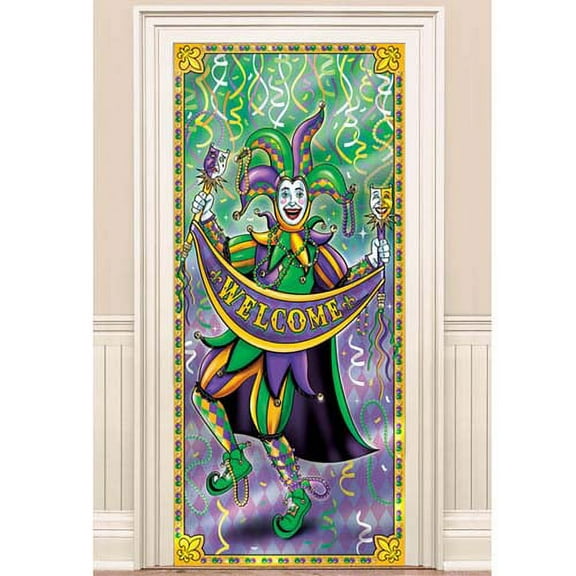 Various Mardi Gras Jumbo Foil Door Poster 1 Pack