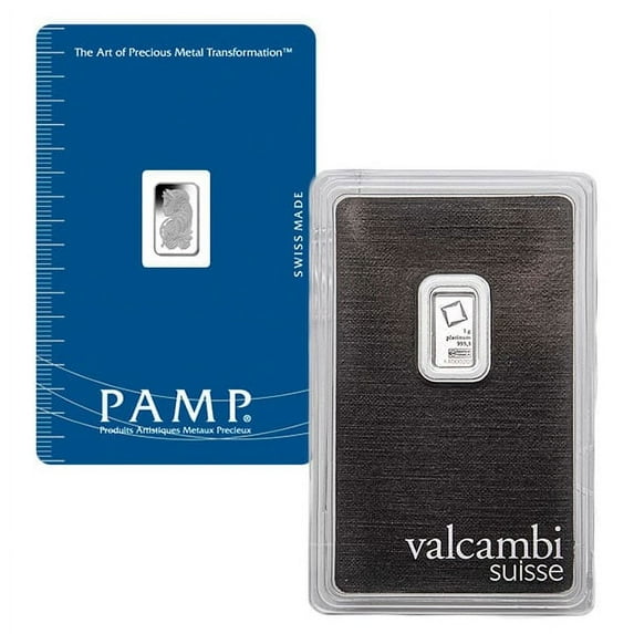 Various Mints 1 Gram Platinum Bars (In Assay)