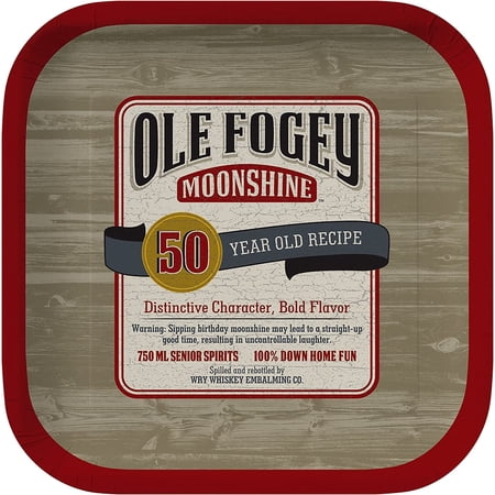 Various Ole Fogey 50th Birthday Dessert Plates, 6.75 x 6.75-Inch, 8ct
