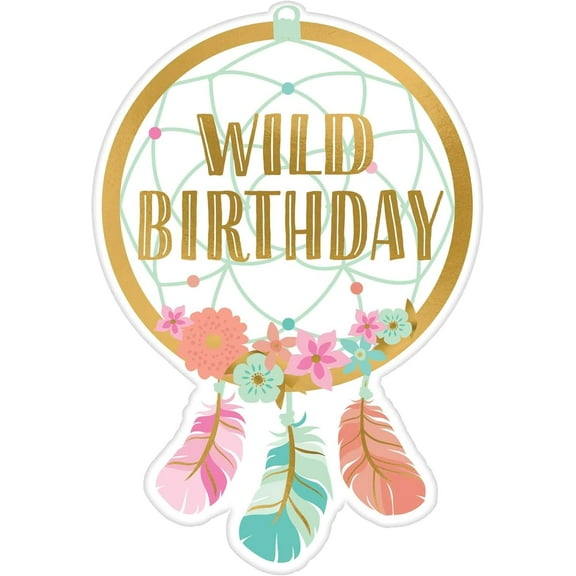 Amscan International 492106 Stationery, Invite Post Card Boho Birthday Girl