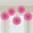 thumbnail image 1 of Various Pink Mini Hanging Fan Decorations, 5 Piece, 1 of 3