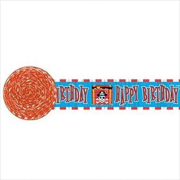 Various Pirate Party Happy Birthday Crepe Paper Streamer 30ft