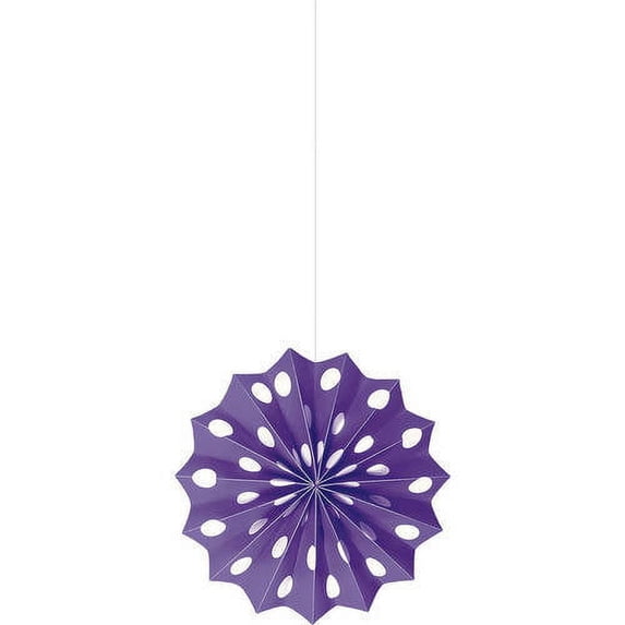 Various Purple Chevron Printed Paper Fan Decorations (5ct)