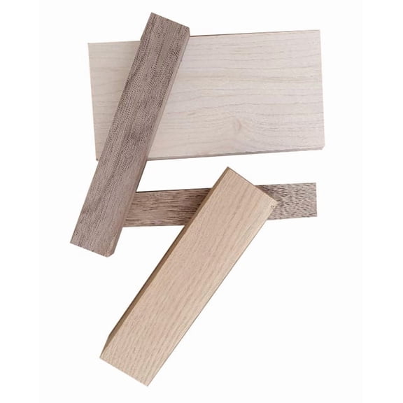 Various Random Hardwood Blocks, 6-Pack for Woodcarving, Architect Students and Modelling