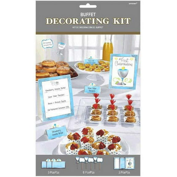 Various Religious First Communion Blue Party Decoration Kit (12pc)