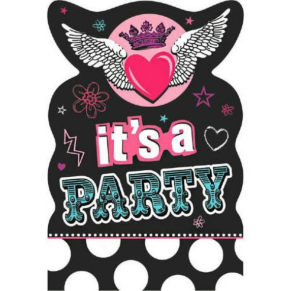 Various Rocker Princess Collection Printed Invitations Set, 8ct