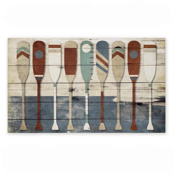 Various Rustic Oars Patterns Printed Outdoor Door Mat, design by Milli Villa, 18"x30"