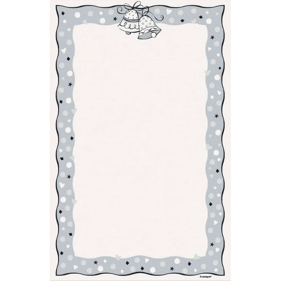 Various 'Silver Wedding Bells' Printable Papers with Multicolor Envelopes, 8 Count