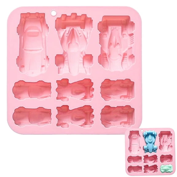 Various Sizes and Shapes Race Car Silicone Mold Heat Resistant Easy Release ReU.Sble Chocolate Candy Ice Cube Tray for Cake Soap Resin DIY Craft Kitchen Baking Use
