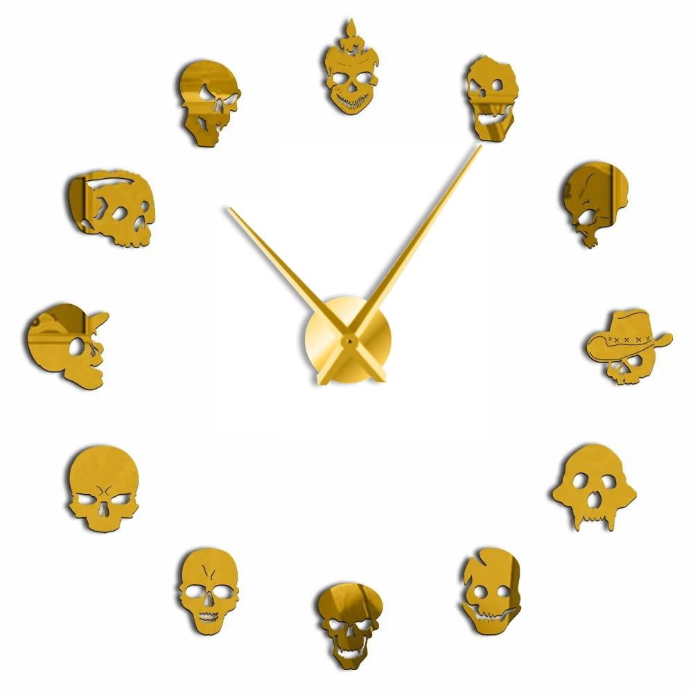 Various Skull Heads Frameless Wall Clock Stickers, DIY Modern ...