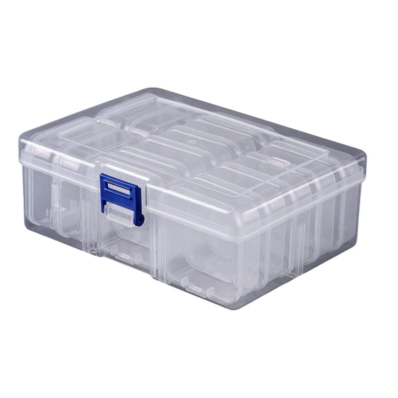 Various Slot Plastic Storage Boxes Clear Jewelry Organizers With Lids Portable Stackable Systems for Home Office Craft