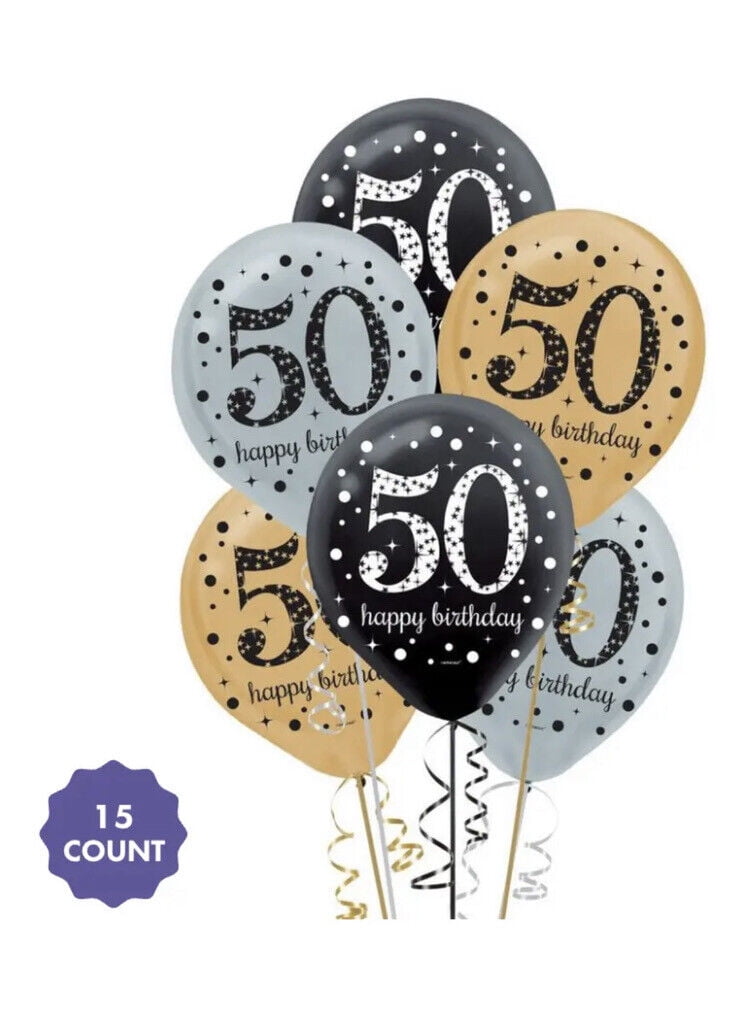 Sophistiplate Sparkling Celebration 50th 18-in Black/Gold Indoor Spray Burst Table Centerpiece
