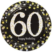 Amscan Round Paper Plates Sparkling Celebration 60