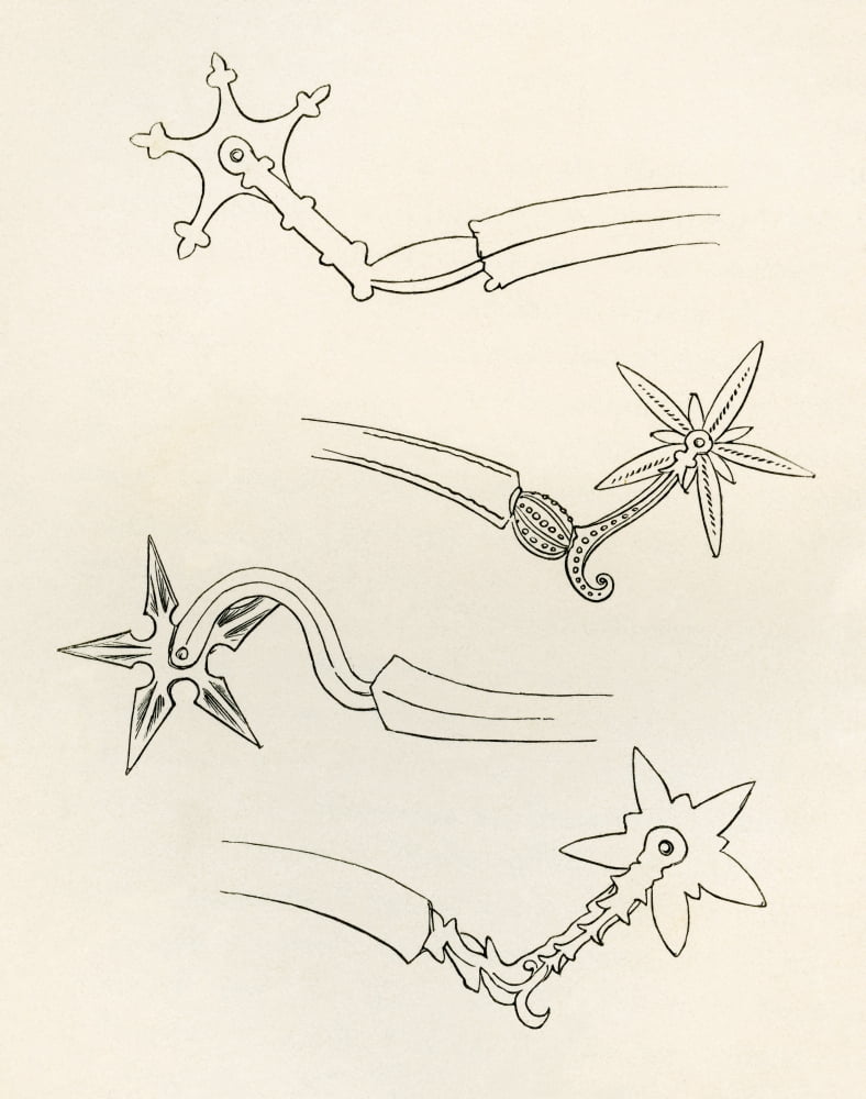 Various Spurs Dating From C 1600 From The British Army Its Origins Progress And Equipment Published 1868 Canvas Art - Ken Welsh Design Pics (24 x 32)