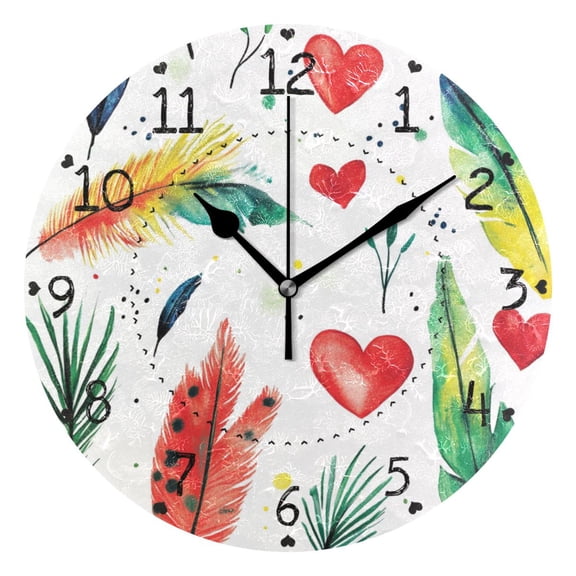 Various Styles Of Leaf Round Wall Clock Silent Battery Operated Home Decor for Living Room Bedroom