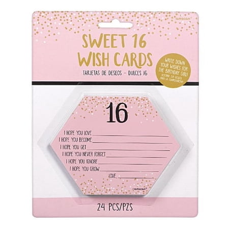 Various Sweet 16 Birthday Wish Cards, 24 Pieces, Multicolor (Paper Cards)