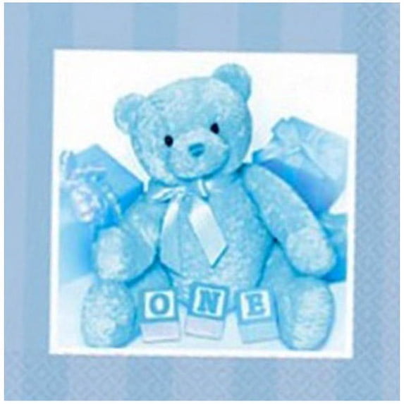 Various Teddy Blue Small Napkins, 16 Count