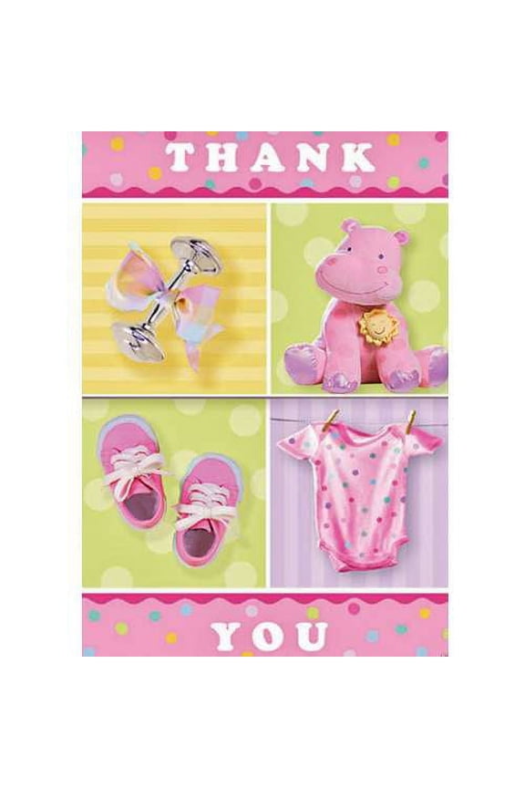 Teeny Tiny Girl Thank You Notes for Baby Shower - 8ct