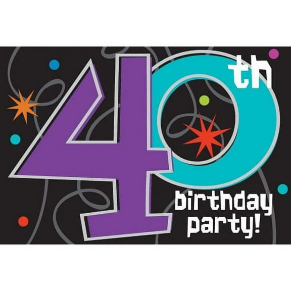 Various The Party Continues 40 Printed Invitations, 8 Count