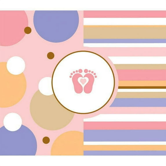Various Tiny Toes Pink Invitations - Baby Shower, 8ct