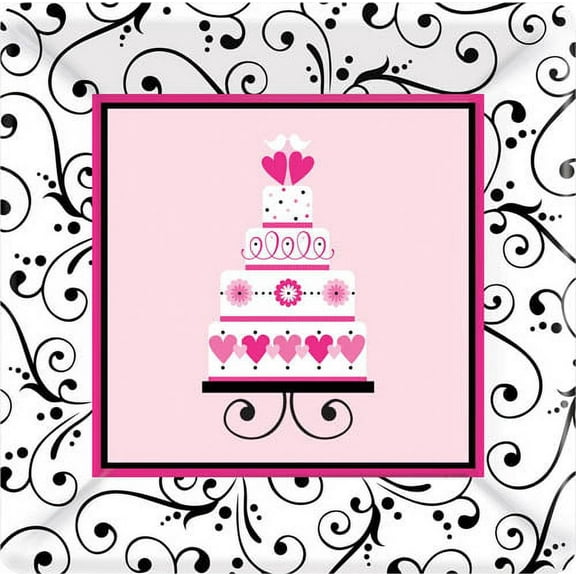 Various Wedding Disposable Paper Plates, 18 Count