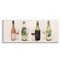Various Wine Champagne Bottles Food & Beverage Graphic Art Gallery Wrapped Canvas Print Wall Art