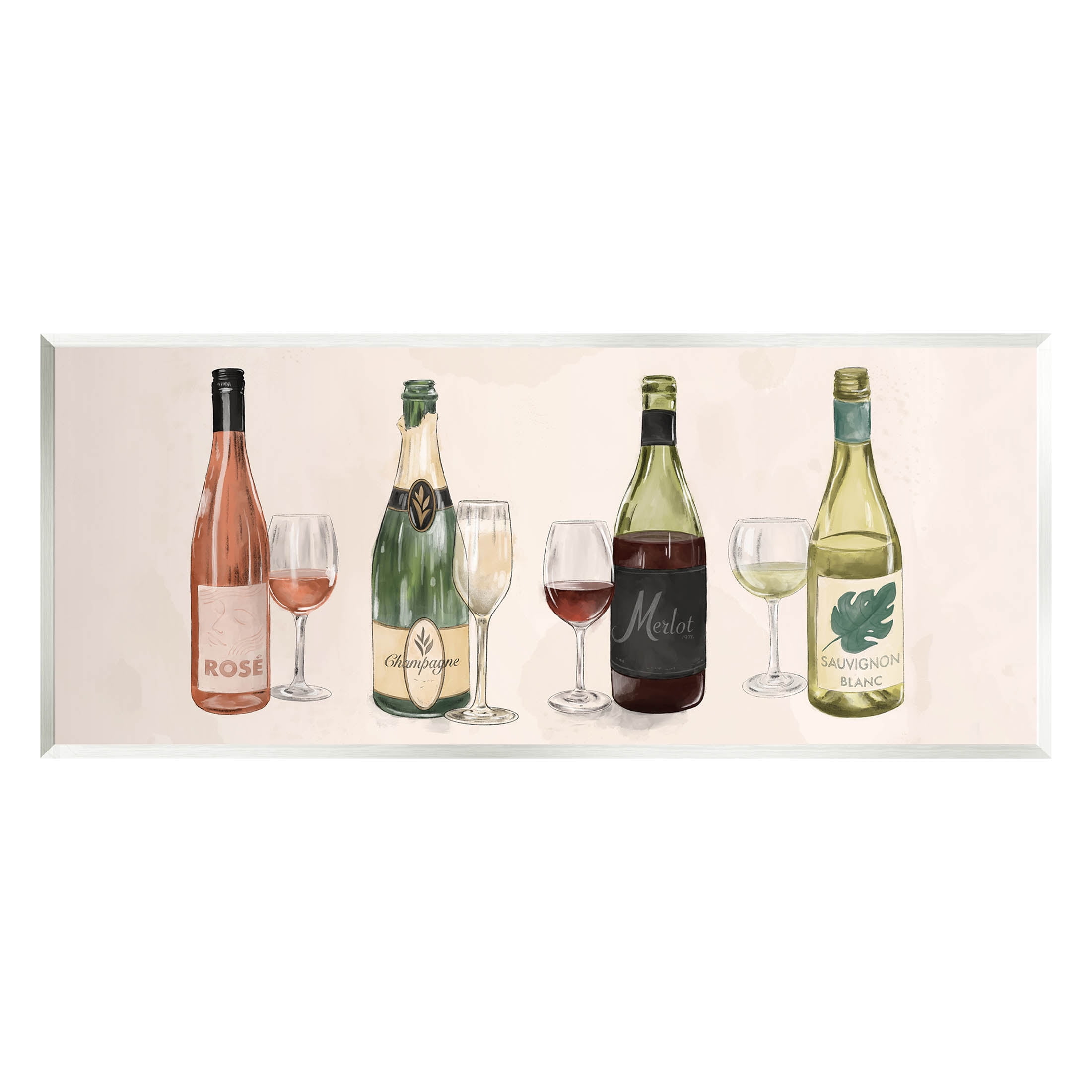 Various Wine Champagne Bottles Food & Beverage Graphic Art Unframed Art Print Wall Art