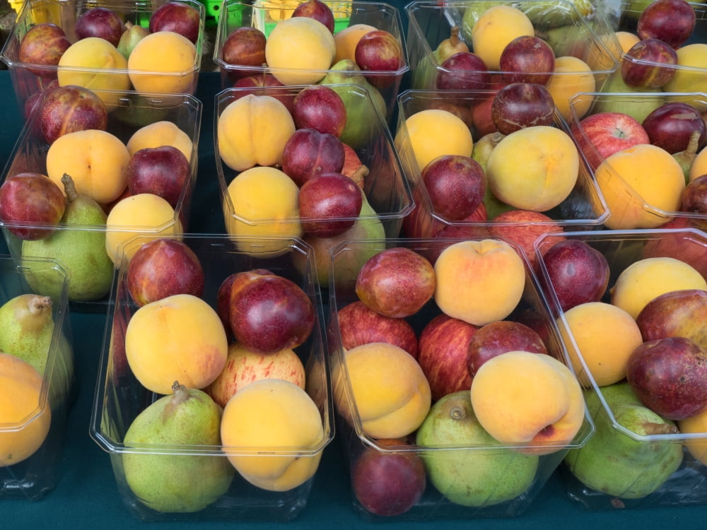 Various fruits for sale at street market Hawkes Bay Hastings North Island New Zealand Canvas Art - Panoramic Images (18 x 24)