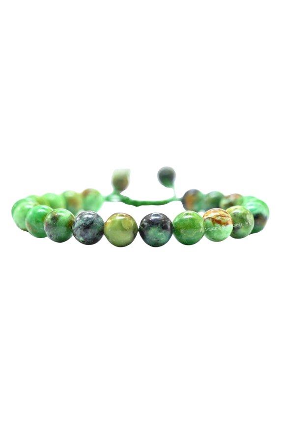 Variscite Crystal Bracelet - 8mm Beaded Bracelet and Healing Stones