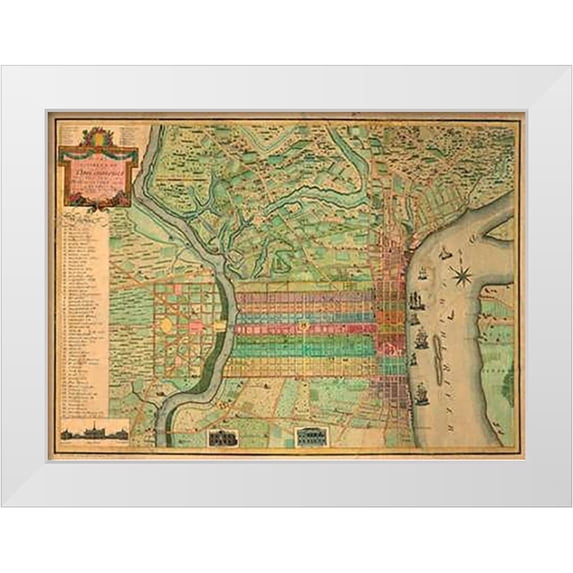 Varle, Charles 14x11 White Modern Wood Framed Museum Art Print Titled - Philadelphia, 1802