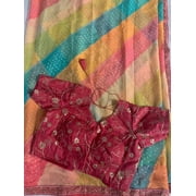 Varman Traditional Indian Saree for Women Ready to Wear Saree Chiffon with Embroidery Party Wear Multi Color, Listing ID: 8664658051354