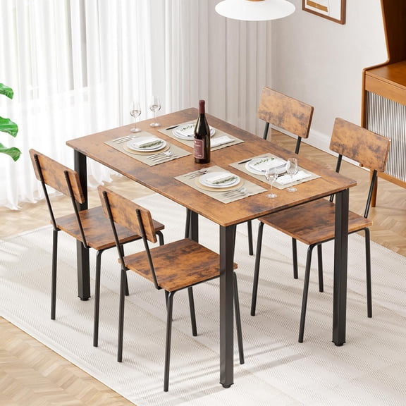 Varmsteda 43" Kitchen Dining Table Set for 4, 5-Piece Kitchen Table Set,Dining Room Table Sets,Kitchen Table Set with 4 Chairs for Small Space, Dinette,Apartment