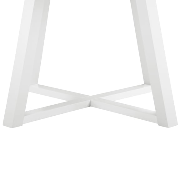 Varna 3-Piece Round Dining Set for Small Spaces, Trestle Dining Table with 2 Stylish Chairs, White MDF and Metal